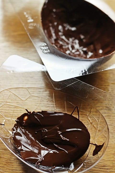 molten chocolate in a mould