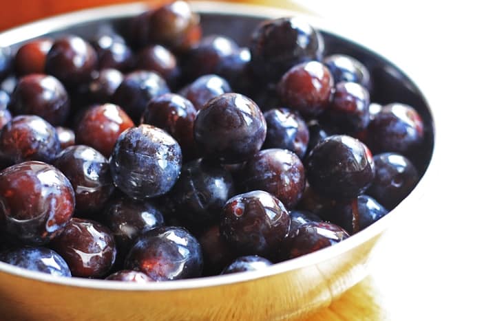 A bowl of damsons