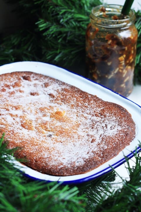 Bramley Apple Mincemeat Pudding in a dish