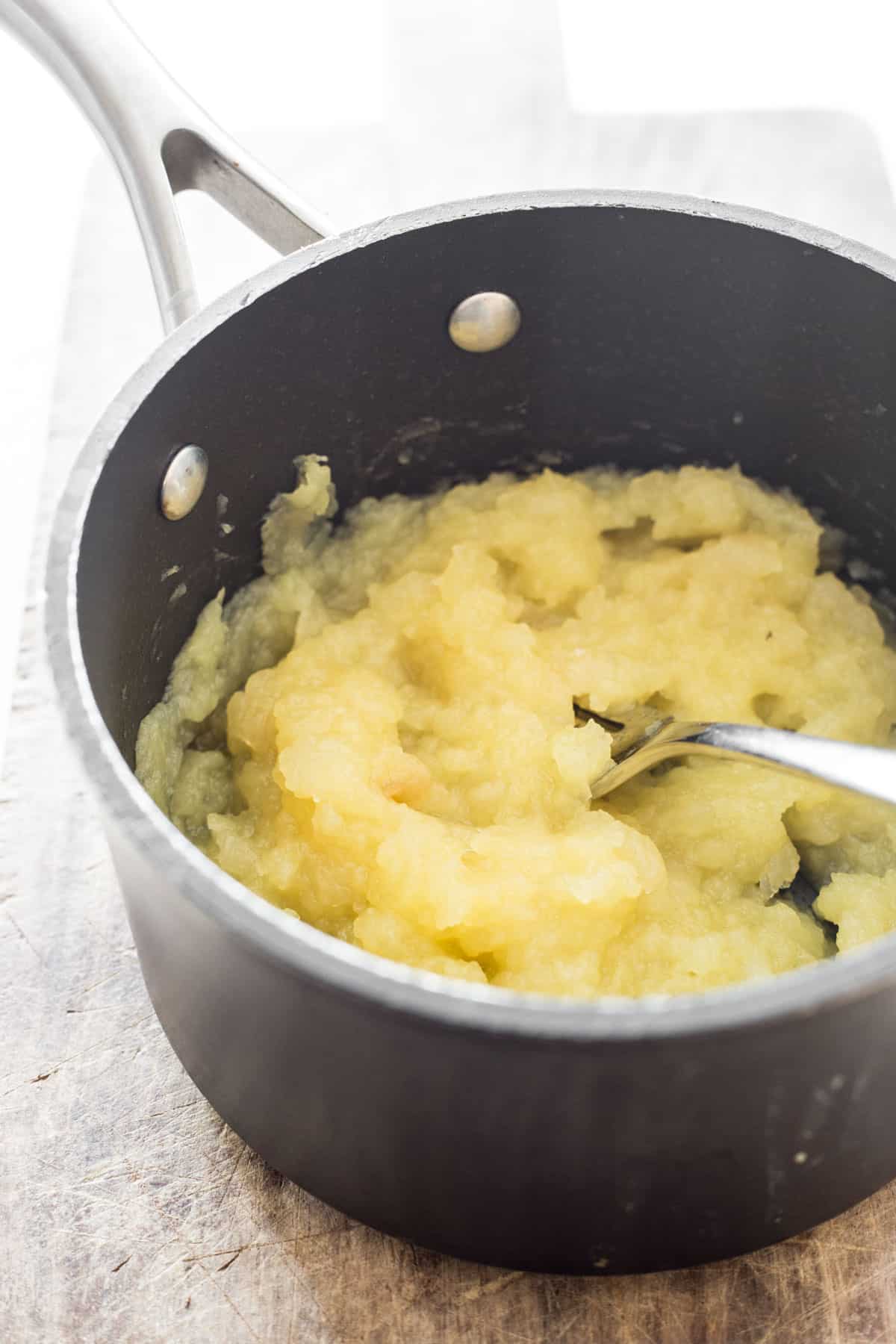 Apple sauce in a saucepan