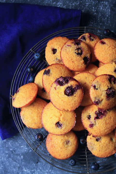 Mini Blueberry Cornbread Muffins