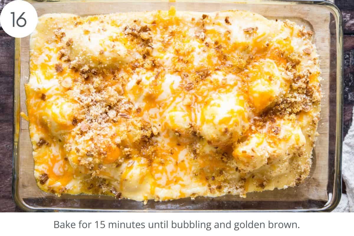 Baked cauliflower cheese in a baking dish