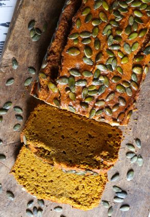 A deliciously moist Gluten-Free Pumpkin Bread, made with brown butter and alternative flours for an earthy nutty flavour and unbeatable chew.