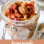 Pin image of a jar of piccalilli with the title underneath