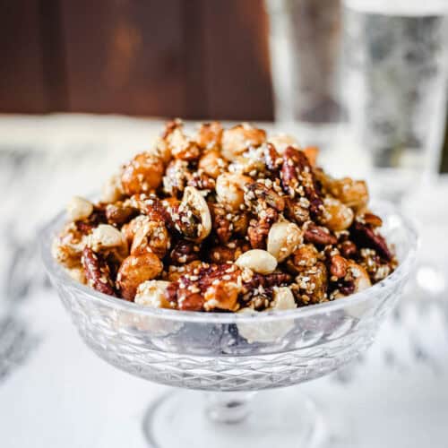 Christmas Nuts in a serving dish.