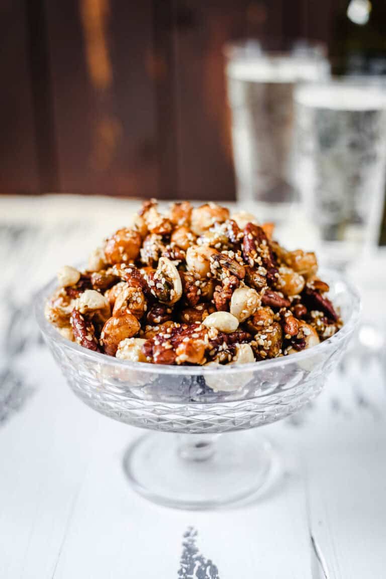 Christmas Nuts in a serving dish.