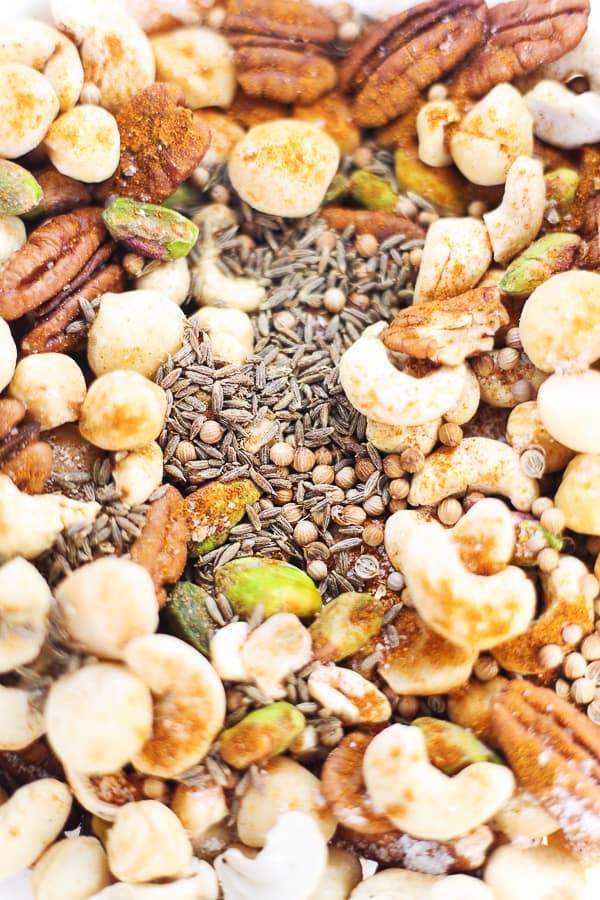 close up of nuts and spices