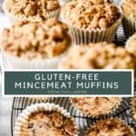 Pinterest pin showing muffins on a wire rack, one of the muffin cases open. Title in between.