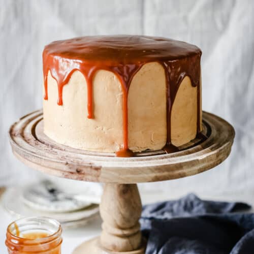 This gluten-free Salted Caramel Chocolate Espresso Cake is one of my favourite cakes from the cake stall. A chocolate lover’s sponge sandwiched together with silky salted caramel swiss meringue buttercream and drizzled with thick luscious salted caramel.