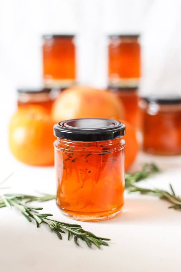 A close up of a jar of marmalade