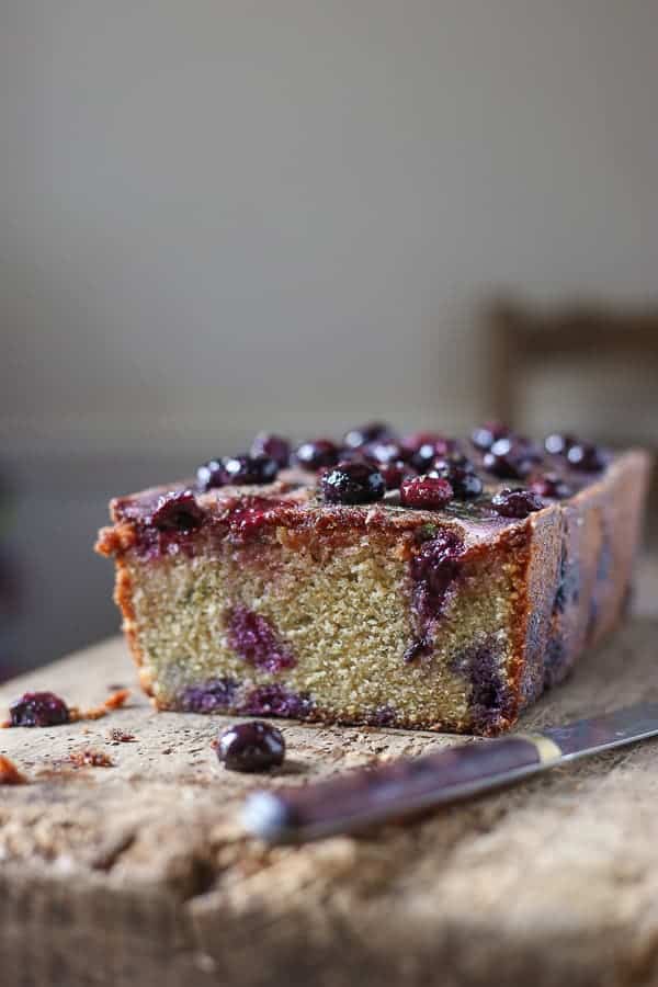 Lemon and Blueberry Drizzle Cake with Basil gluten free