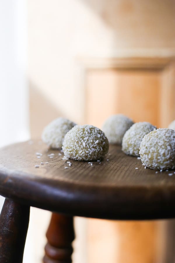 energy balls on wooden table
