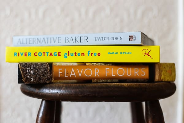 cookbooks on a stool
