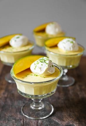 Mango Lime Pudding is an ideal way to end a meal, both rich and refreshing, but also incredibly quick and easy to make in advance.