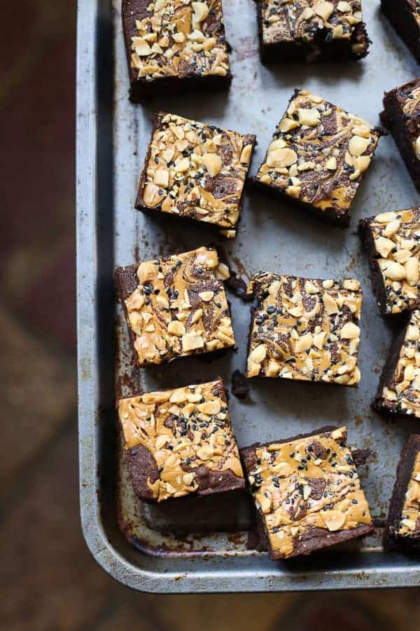 brownies on a baking tray