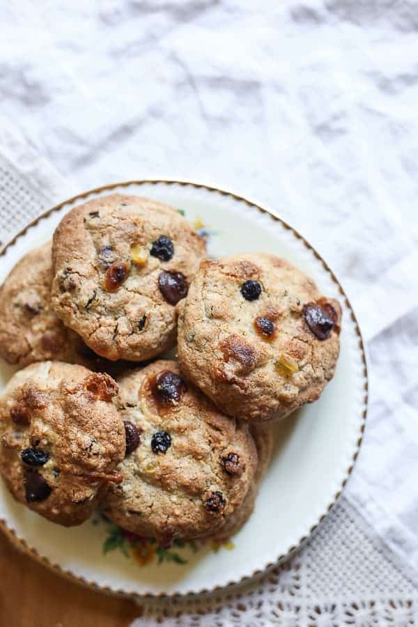 A close up of cookies on a plate