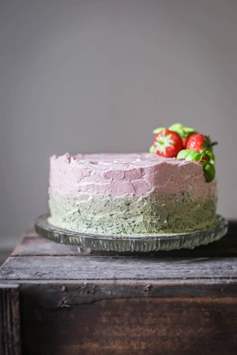 A cake sitting on top of a wooden table