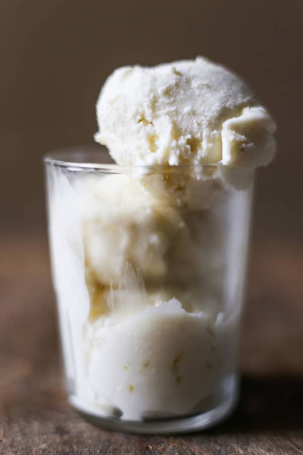 close up of ice cream in a glass