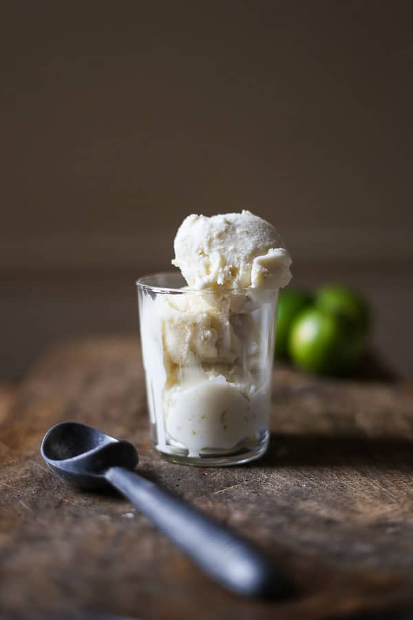 close up of ice cream in a glass