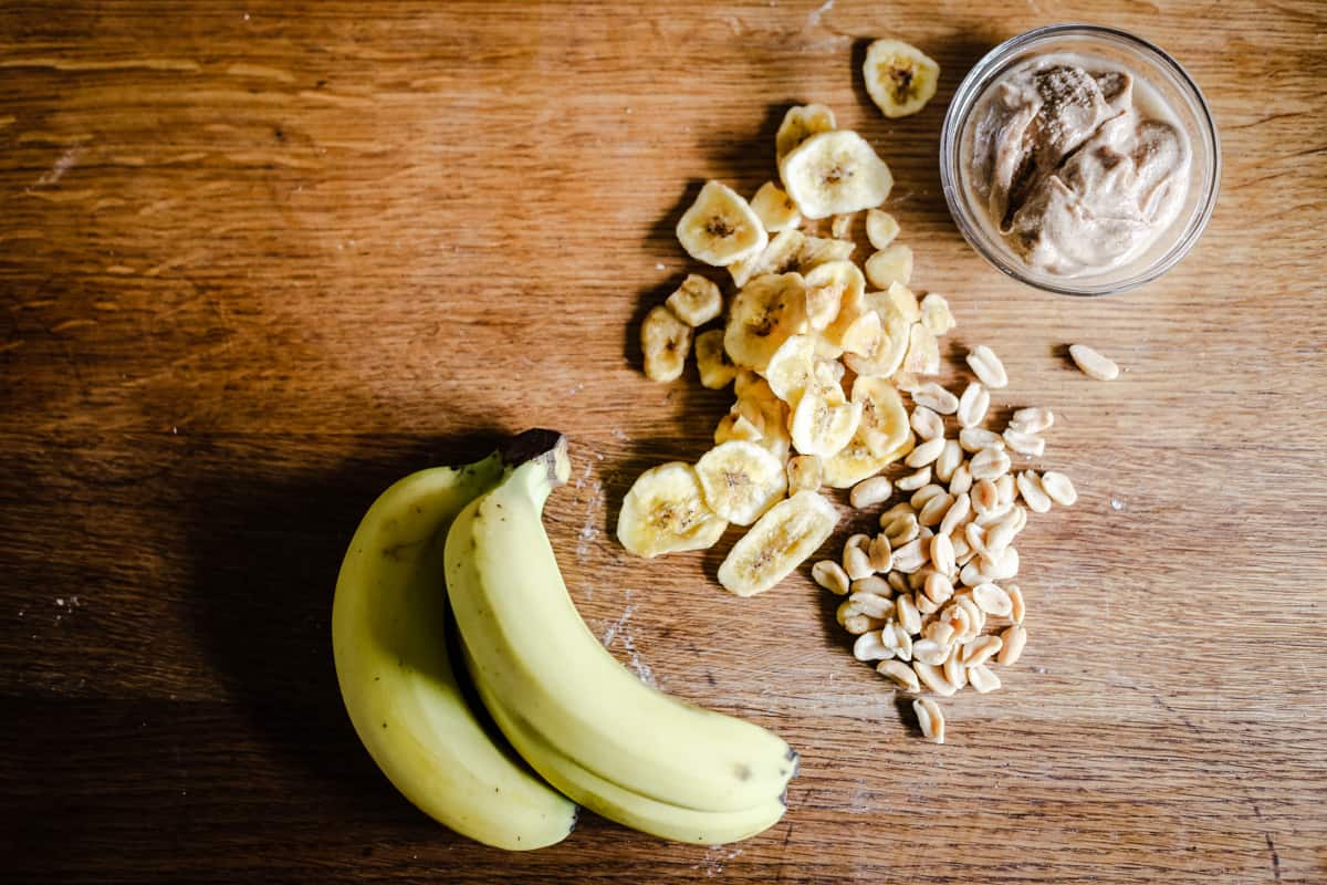 Ingredients for Banana Peanut Butter Streusel Muffins