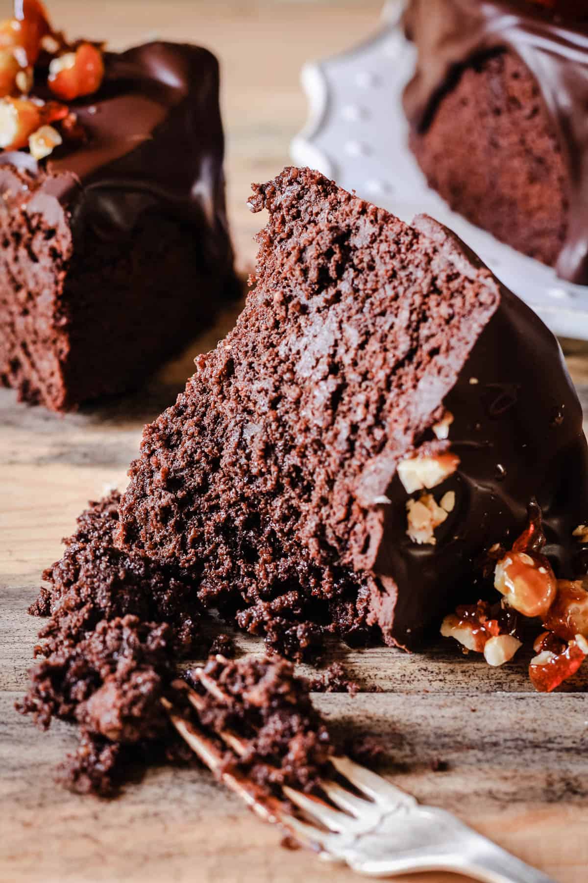 A slice of Decadent Chocolate Hazelnut Cake {gluten-free}