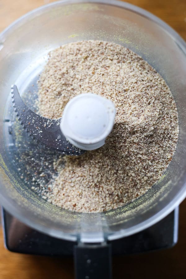 nut flour in a food processor