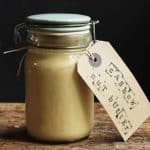 close up of jar of cashew butter