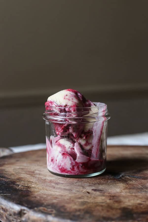 glass jar full of ice cream