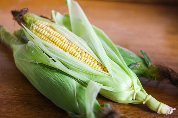 close up of sweetcorn