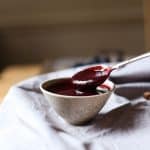 Blackberry Hoisin Sauce in bowl with spoon