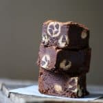 Choc Chip Cookie Dough Brownies stacked