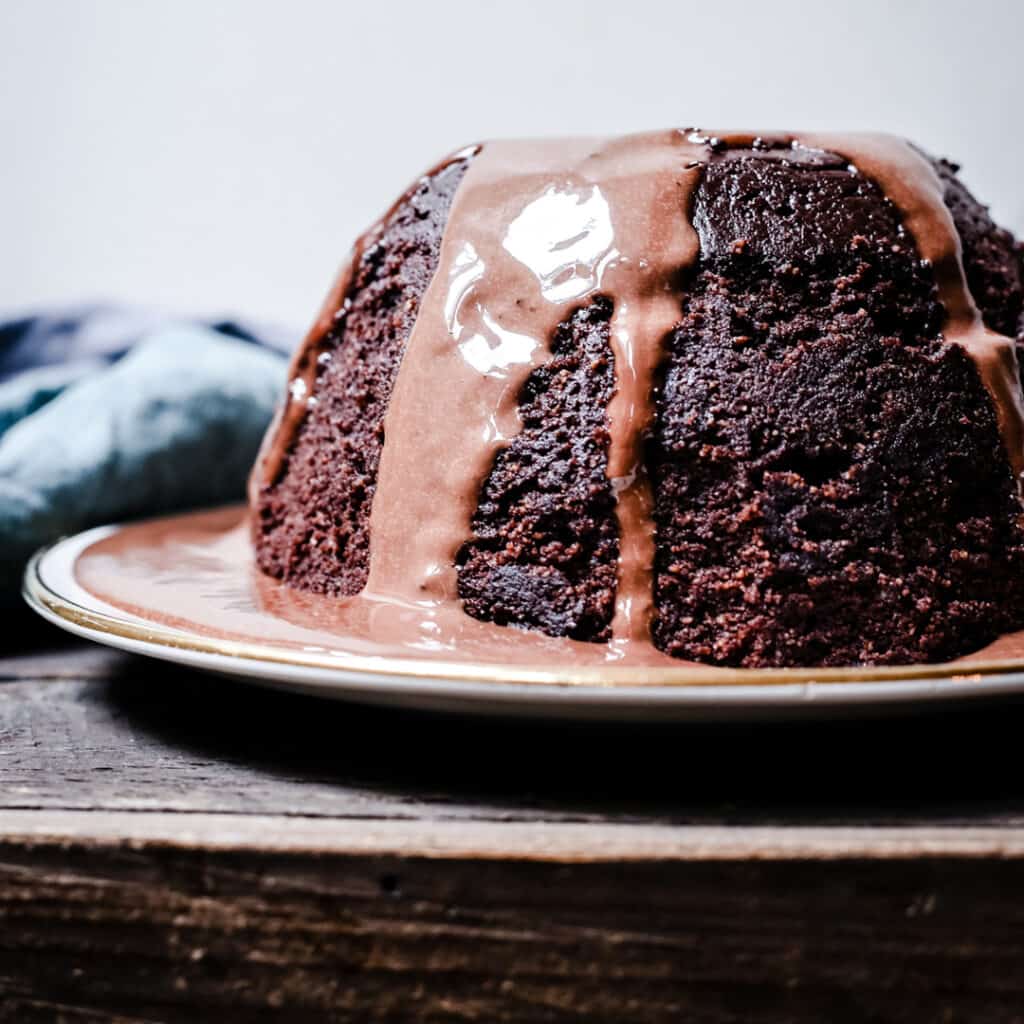 Steamed Chocolate Pudding with Chocolate Custard {glutenfree} From