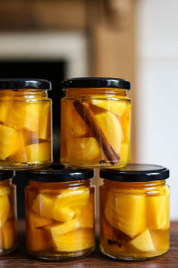 Pickled Golden Beetroot jars stacked