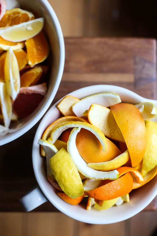 Mixed Peel in a bowl on a wooden table