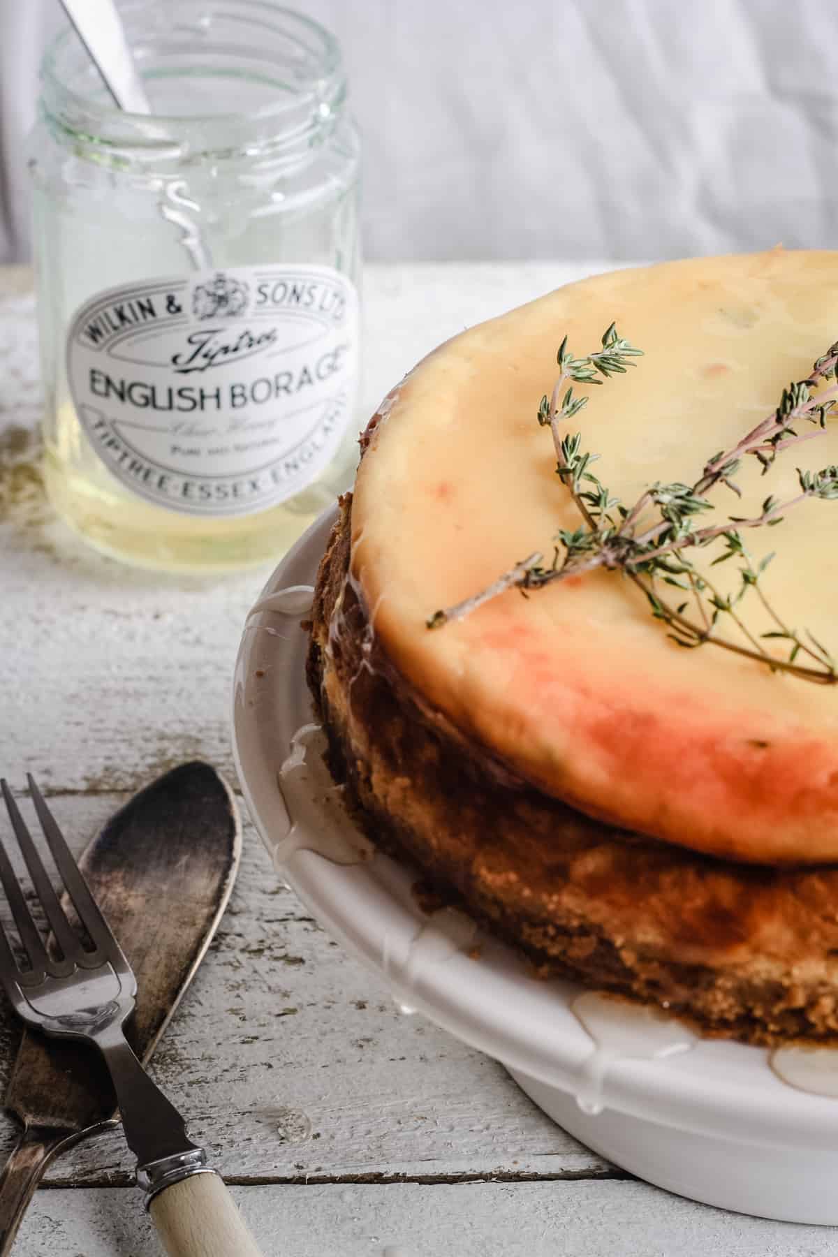 Goats Cheese, Honey and Thyme Cheesecake