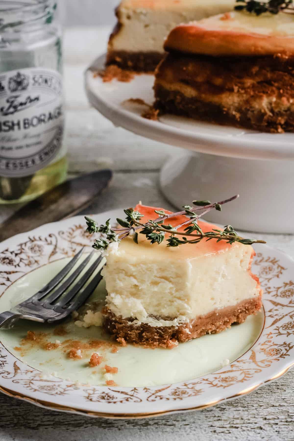 Goats Cheese, Honey and Thyme Cheesecake