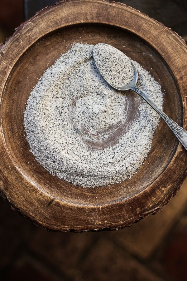 Buckwheat Flour on a wooden board with a spoon