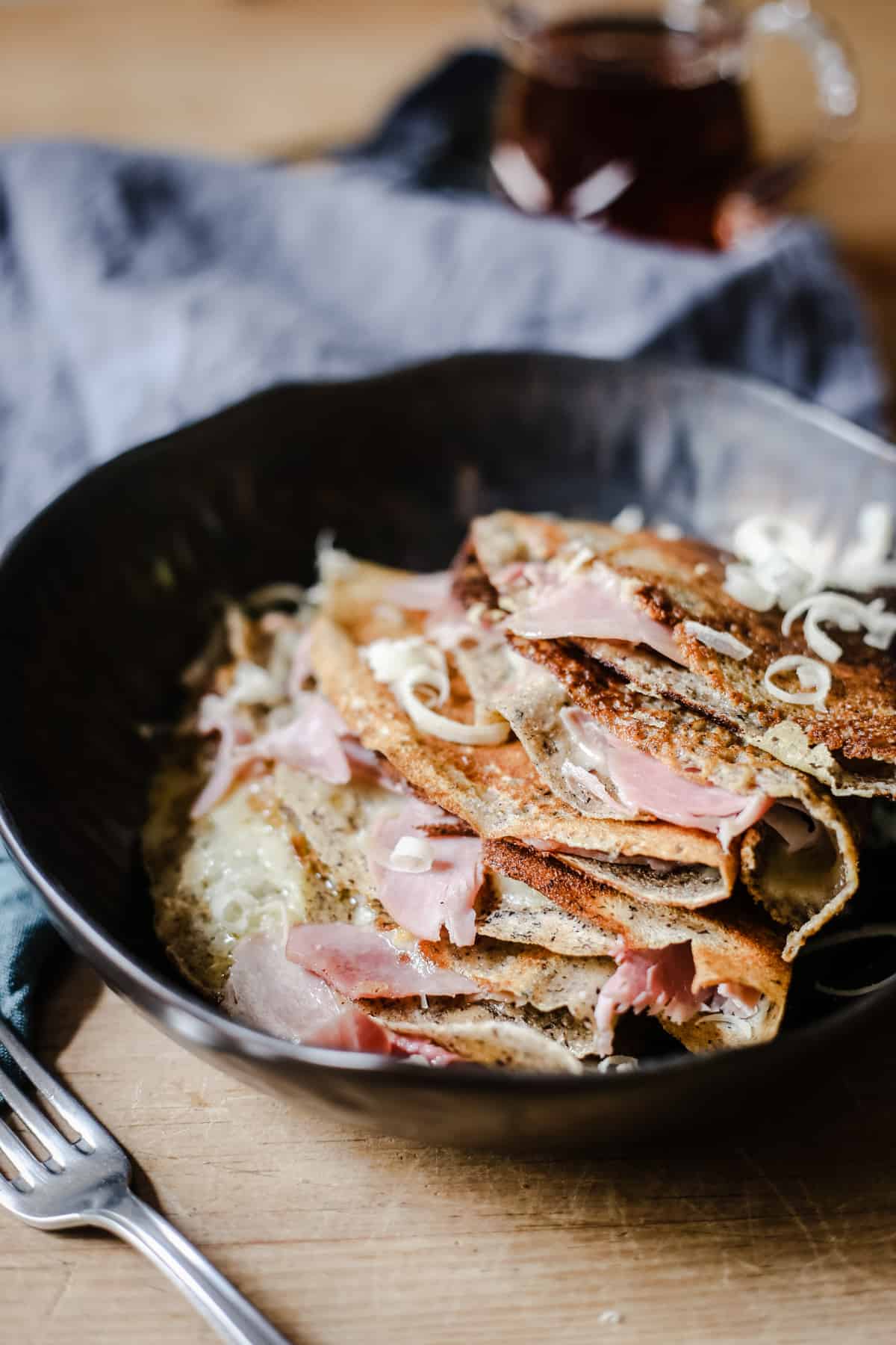 Maple Galettes with Wiltshire Ham and Gruyere