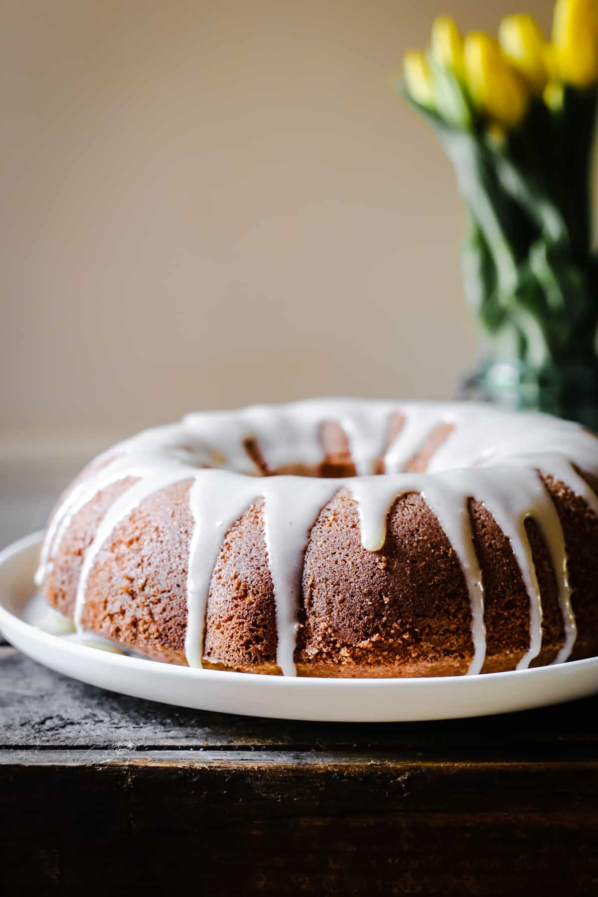 Vanilla Almond Cake with Lemon Curd Glaze {gluten-free}