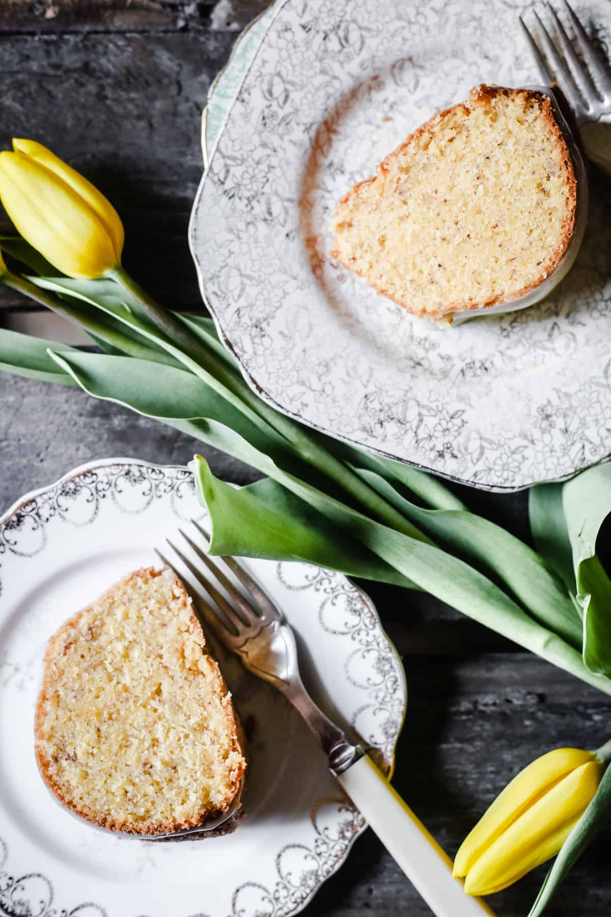 Vanilla Almond Cake with Lemon Curd Glaze {gluten-free}