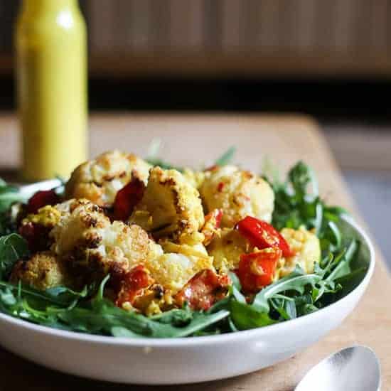 Roasted Cauliflower Salad with Tahini Turmeric Dressing Roasted Cauliflower Salad with Tahini Turmeric Dressing