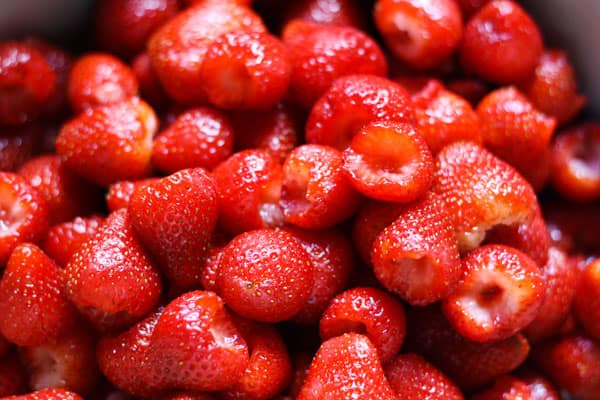 close up of strawberries