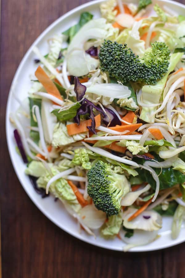 A bowl of vegetable stir fry mix