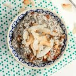 overhead shot of Grain-Free Coconut Chia Porridge in a bowl