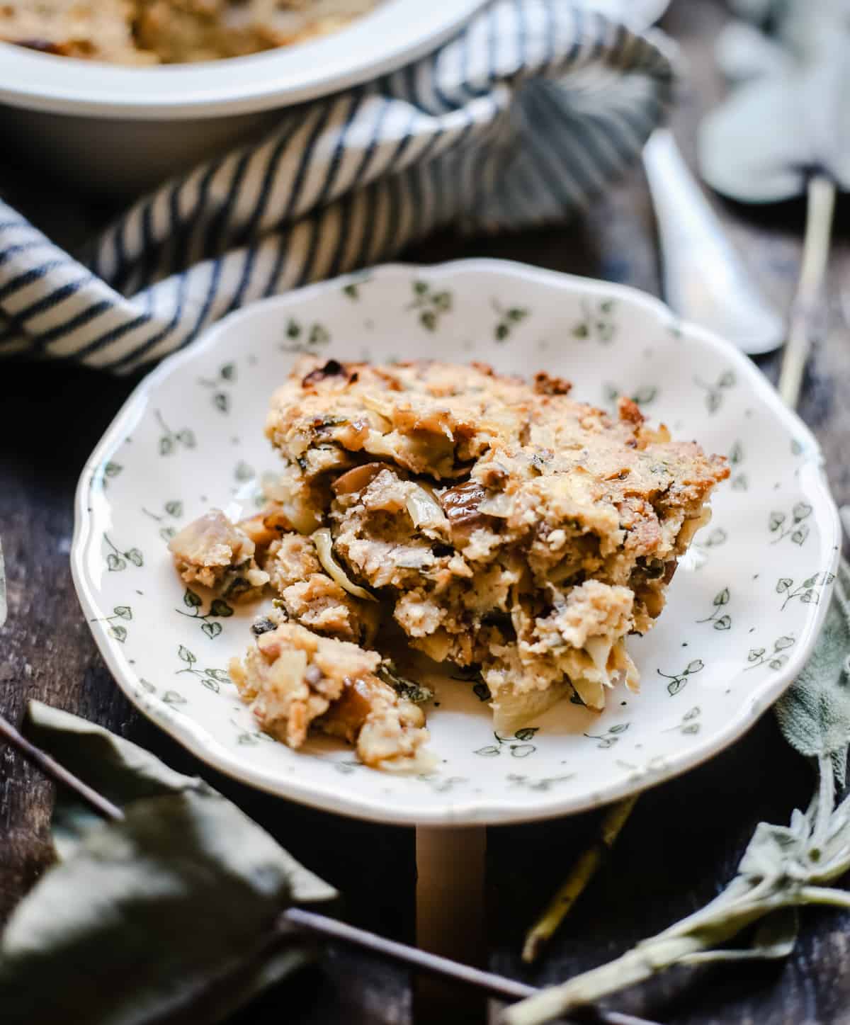 A plate of chestnut stuffing