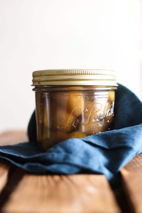 A jar of Homemade Stem Ginger in Syrup