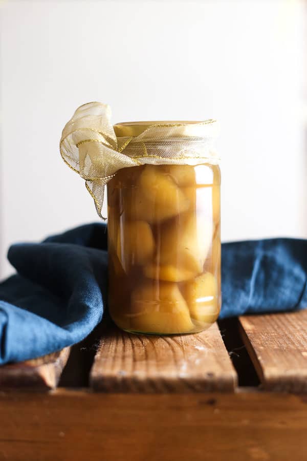 A jar of Homemade Stem Ginger in Syrup