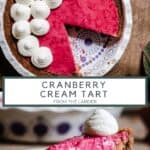 overhead view of Cranberry Cream Tart