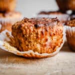 savoury muffin in an opened muffin case
