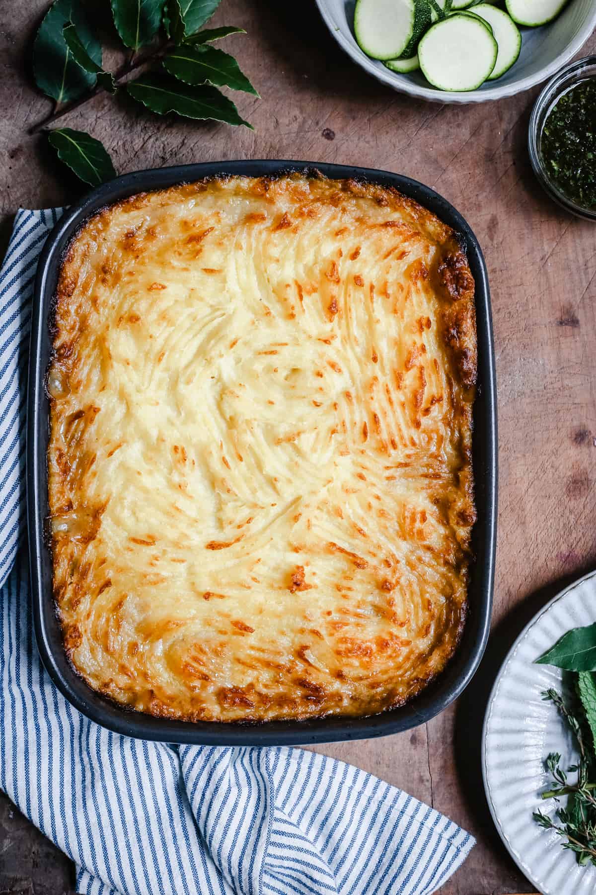 A baking dish of Gluten-Free Shepherd’s Pie